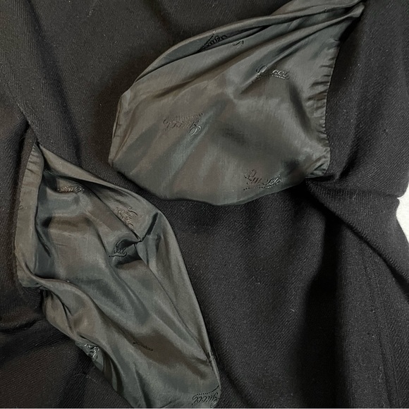 *SOLD* Gucci Vintage 1970’s Wool Blend Button Neck Back Pleated Hem Dress 40 - Picture 10 of 16